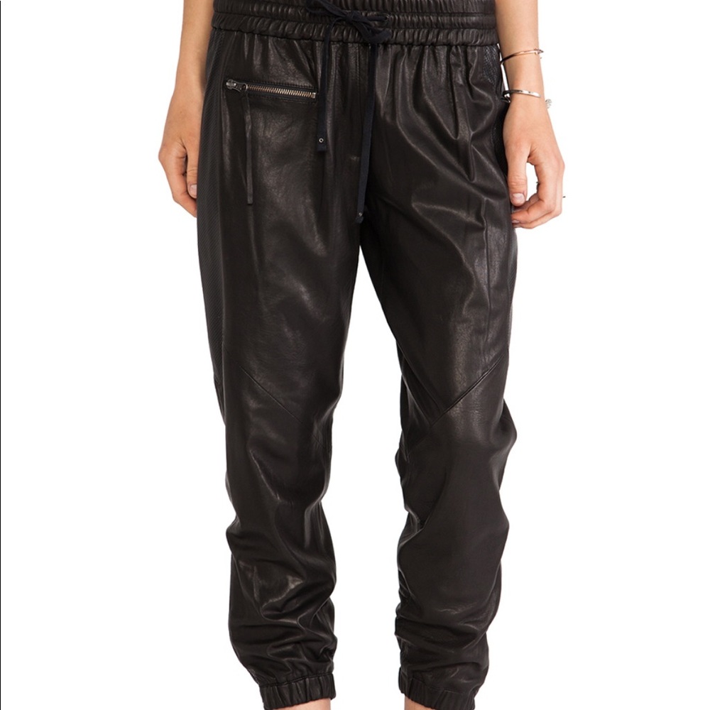 Pam & Gela Perforated Leather Trackpant